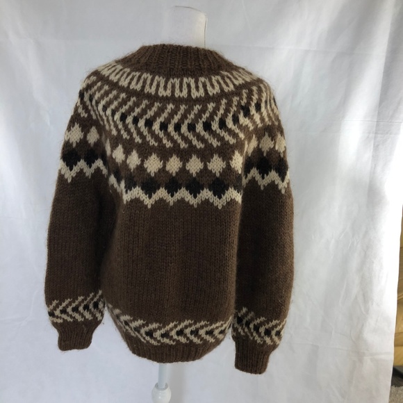 Handknitted Iceland 100% pure wool sweater-Large - Picture 4 of 6